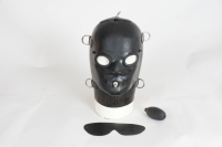 Anatomische Latex Maske mit fixem Knebel und D-Ringen