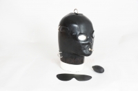 Anatomische Latex Maske mit fixem Knebel und D-Ringen